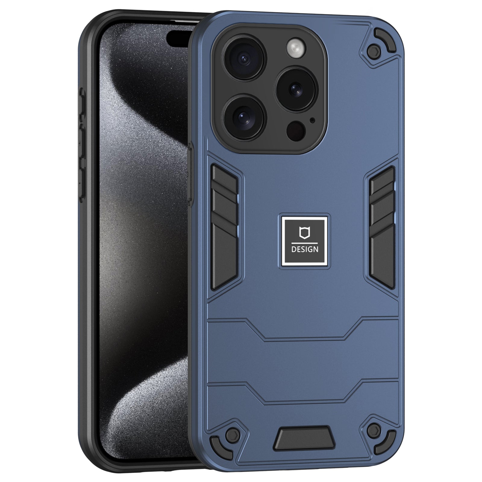 For iPhone 15 Pro Phone Case Dual Layer Shockproof Protection Cover - Purple For iPhone 15 Pro Phone Case Dual Layer Shockproof Protection Cover - Purple
